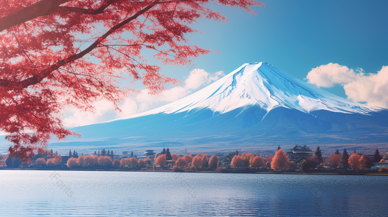 美丽河口湖是日本欣赏富士山风景的最佳地点之,高清,摄影图,摄影图片,图片大全,摄影图免费下载